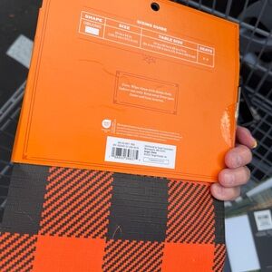 Halloween Orange and Black Checkered Tablecloth